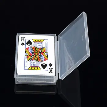 2 stuks Transparante Kunststof Box met het Spelen van Kaarten Container Poker-Kaart opslaan Geval 24BD