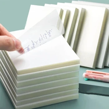 50/100 Vellen Transparant Gepost Sticky Note Pads Notitieblokjes Rekent Papeleria Journal Papier School Stationery Office Supplies