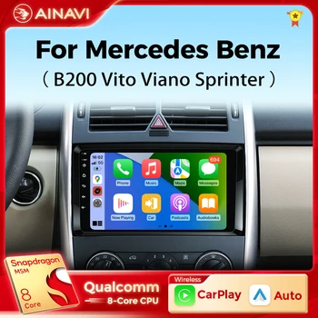 Auto Radio Android-10 QLED Voor Mercedes-Benz B200 Een B-Klasse W169 W245 Viano Vito W639 Sprinter W906 Navigatie Auto Stereo DSP-BT
