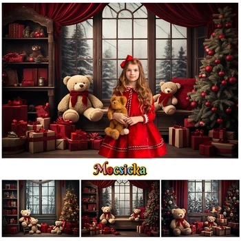 Mocsicka Merry Christmas Decor Voor Kinderen, Familie Fotografie Rekwisieten Binnen Xmas Tree Dragen raamdecoratie Photo Studio
