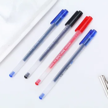 5pcs 0,55 mm Zwart/blauw/Rood Inkt Gel Pennen Set Navullingen Gel Inkt Pen School Stationery Office Student Schrijvende Pen