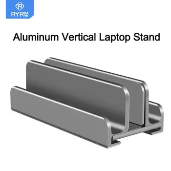 RYRA Aluminium Verticale Laptop Stand Houder Verstelbaar Desktop Notebook Dock ruimtebesparende 3-In-1 Opslag Houder Ondersteuning Macbook