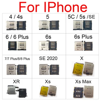 Sim-Kaart Lade Socket HolderFor iphone XS X X XS MAX 8 7 6 6 Plus 5S 5C 5 4 4S SE 2020 Sim Card Reader Slot Adapter Flex Kabel