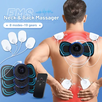 EMS Nek Massager Eletric Spierstimulator met Lage Frekwentie Massager, voor de Rug en Nek Brancard Pulse Pads Cervicale Pijn
