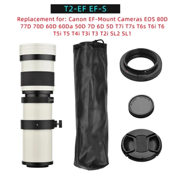 Camera MF Super-Telefoto Zoom Lens F/8.3-16 420-800mm T-Mount met Adapter Ring voor Canon EF-Mount Camera ' s EOS 80D 77D 60D 70D