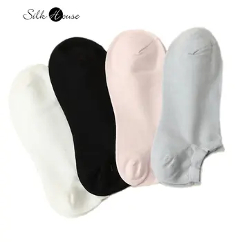 Eenvoudig, Comfortabel en Duurzaam Effen Kleur Sokken voor Mannen en Vrouwen Ademende Zijde Sokken Elastisch Boot Sokken