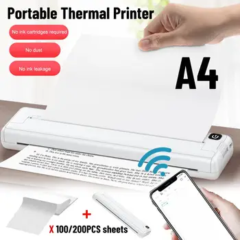 De draagbare A4 Thermische Printer 1000mAh Draadloze Bluetooth-Printers Afdrukken op Papier Vervanging van de Inktloze Pocket Photo Document Printer