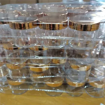 20/50/100st Gouden Deksel Duidelijk Leeg Hervulbare Flessen 10/30/60ML Make-up Reizen Containers Cosmetische Pot Voor Acryl Poeder Glitter