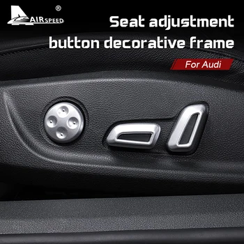 AIRSPEED 6pcs voor Audi A3 A4 A5 A6 Q3 Q5 Q7 Accessoires ABS Auto Verstelling van de Knop Frame Cover Sticker Interieur