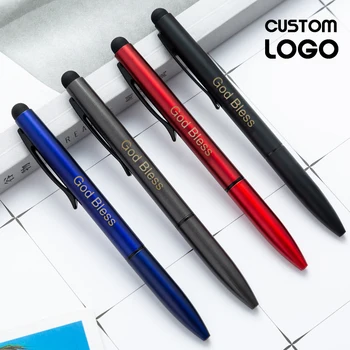 Aangepast Logo Balpen Multifunctionele Metalen Touch Pen Cadeau Voor Kinderen Aangepaste Pen School Office Supply Reclame Pennen Kerst