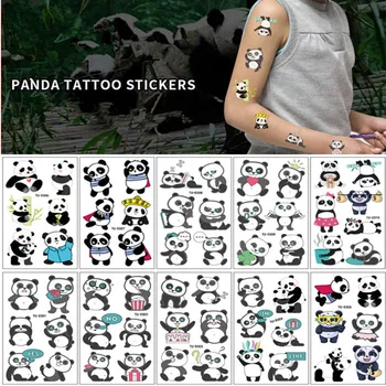 10pcs Tatuajes Temporales Leuke Tijdelijke Tattoos Stickers voor Kinderen Panda Eenhoorn Zeemeermin Dinosaurus Waterdichte Nep Tatto