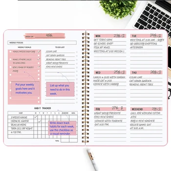 2023 A5 Agenda Planner Notebook Dagboek Weekly Planner Doel Gewoonte Schema ' S Journal Spaanse Notebooks Voor School Stationery Office