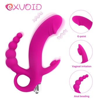 EXVOID Silicone Dildo Vibrator Seks Speeltjes Voor Vrouwen Vagina Clit Stimulator Butt Plug G-Spot Massager AV Penis, Anal Beads Vibrator