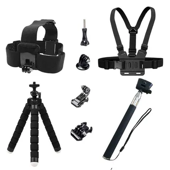 Kit voor de Gopro Hero Selfie Stick Monopod Mounts voor SJCAM SJ4000 Statief voor Yi 4K EKEN H9R Actie camera Accessoires