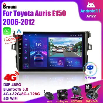 Srnubi 2 Din Android 12 Auto Radio voor Toyota Auris E150 2006-2012 GPS-Navigatie Carplay Audio Stereo Multimedia Auto Head-Unit
