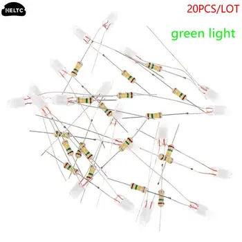 20Pcs Groen Neon lichtreclame F4 Neonlight Met Weerstand 4*10mm Glow Lamp Accessoires
