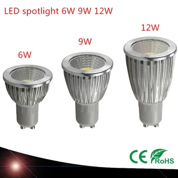 Super Heldere LED Schijnwerper Lamp GU10Light Dimbare Led-110V-220V AC, 6W 9W 12W LED-GU5.3 GU10 COB LED licht lamp GU 10 led-GU5.3