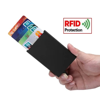 YUECIMIE Anti-diefstal ID-Credit Card-Houder Porte Carte Dunne Aluminium Metalen RFID-Wallet Case Vrouwen Mannen Bank Credit Card Box