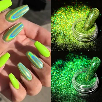 iriserende Nagel Glitter Kleurrijke Pigment Nail Art Stof Spiegel Chroom Glanzend Poeder Voor Nagels DIY Manicure Decoratie