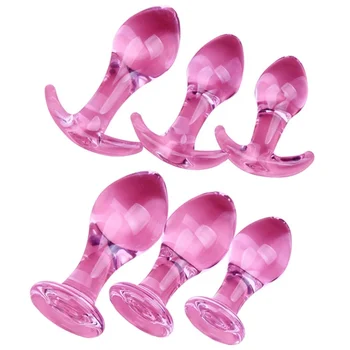 Roze Glazen Anaal Plug Sex Toy Achtertuin Trek Kralen voor Mannen en Vrouwen Anus Expander 18 jaar Volwassen